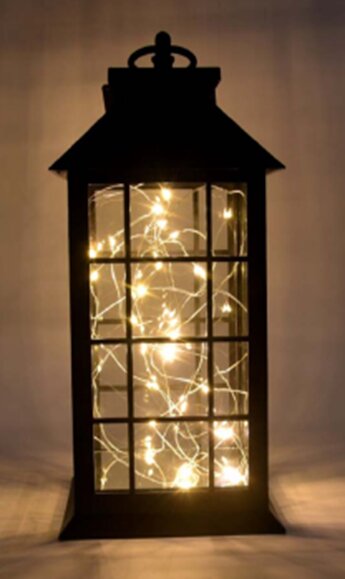 Caged Lantern with LED (30cm)