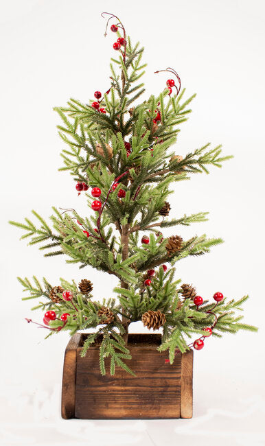 Red Berry Christmas Pine Tree (50cm)